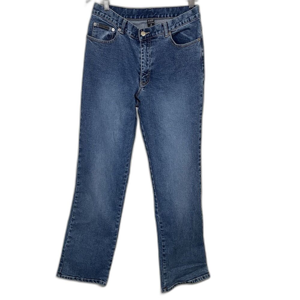 NY Jeans Women's Size 4 Tall Blue Denim Straight Leg Mid-High Rise Pants 32x32